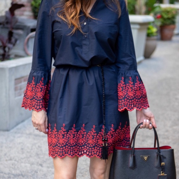 J. Crew Eyelet Bell Sleeve Dress NWT - Picture 2 of 8